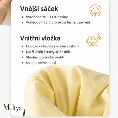 Ekologický sáček na chléb z včelího vosku – 100% bavlna